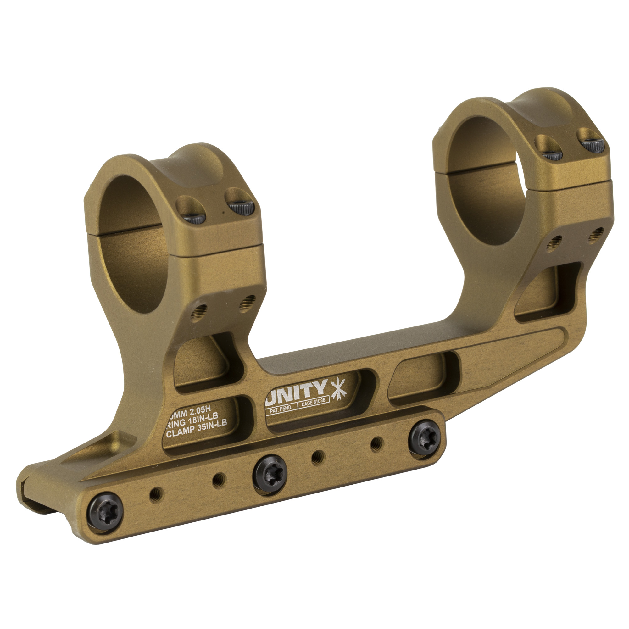 Unity Tactical Fast Lpvo Scope Mount 30mm Flat Dark Earth Anodized