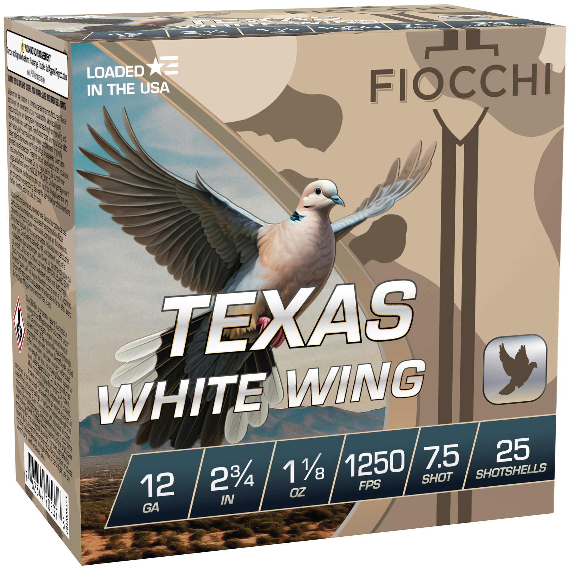 Fiocchi Texas White Wing 12 gauge Shot 1 1/8 oz 100 Rounds