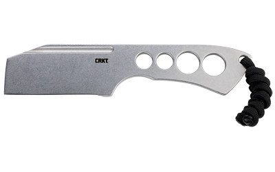 CRKT 2130 Razel Chisel 2" Fixed Plain Stonewashed 8Cr13MoV SS Blade/Silver Skeletonized Stainless Steel Handle Includes Cord Fob/Sheath