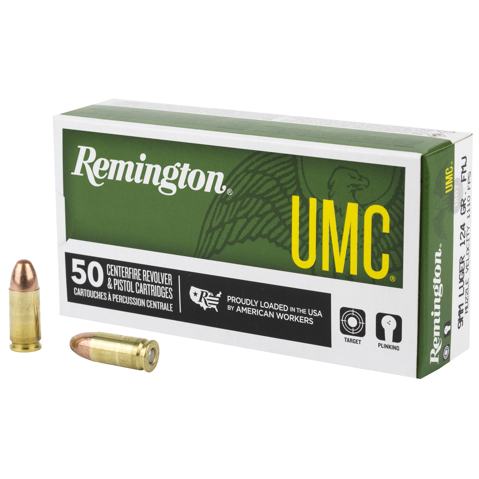 Remington UMC 9mm Full Metal Jacket 124 Grain 50 Rounds