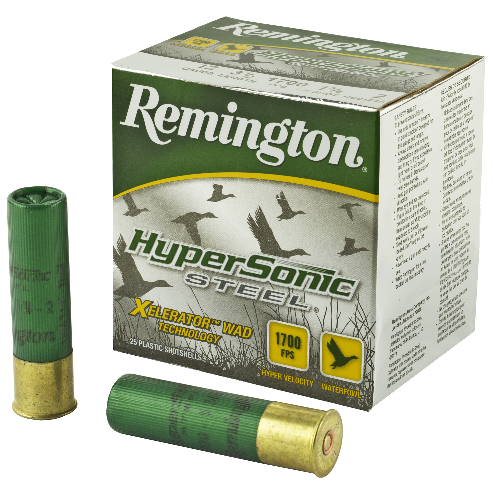 Remington HyperSonic Steel Loads 12 Gauge 2 Shot 1 3/8 Ounce 25 Rounds