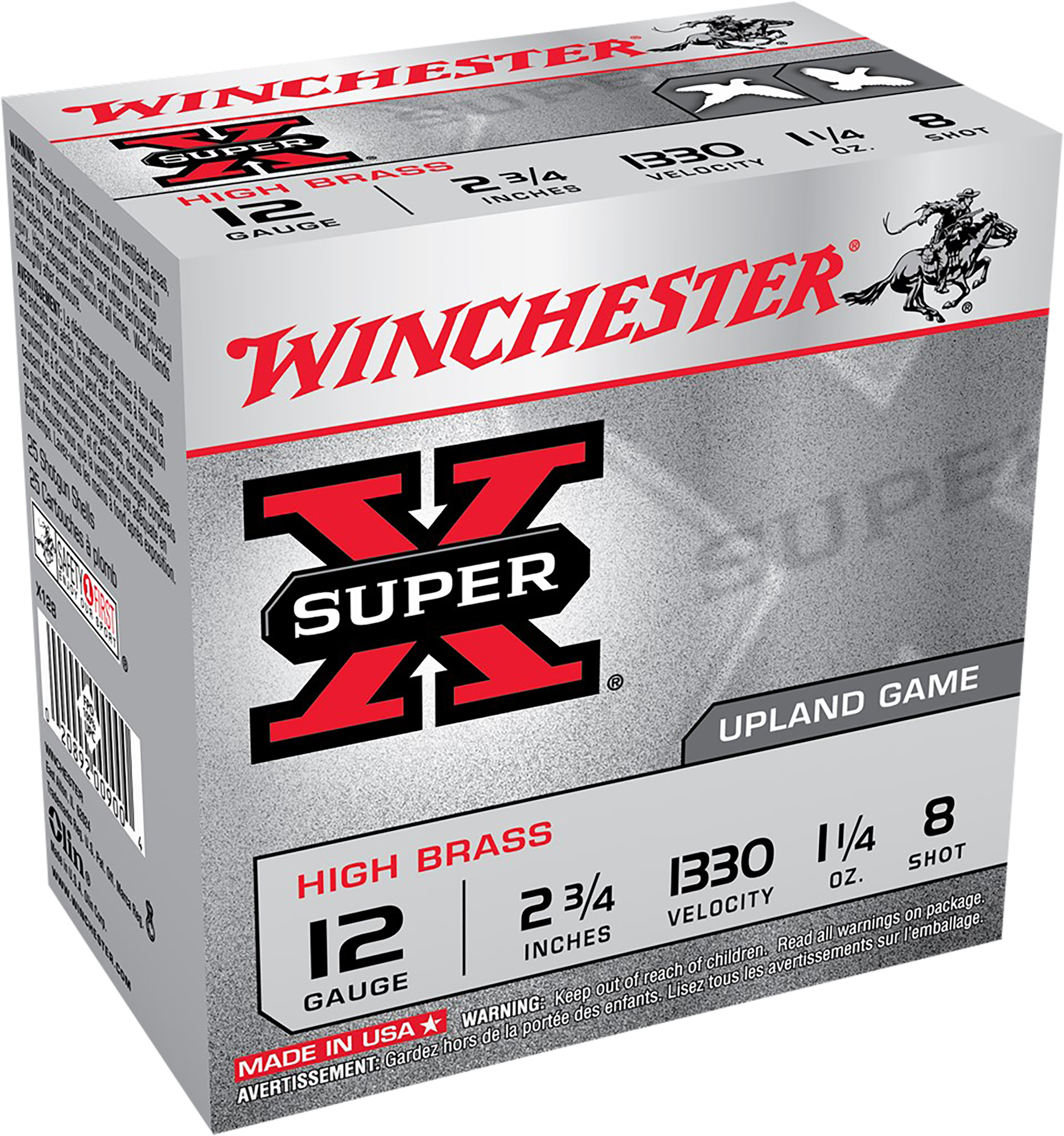 Winchester Super-X High Brass 12 Gauge Lead 1 1/4 oz 8 Shot 25 Rounds