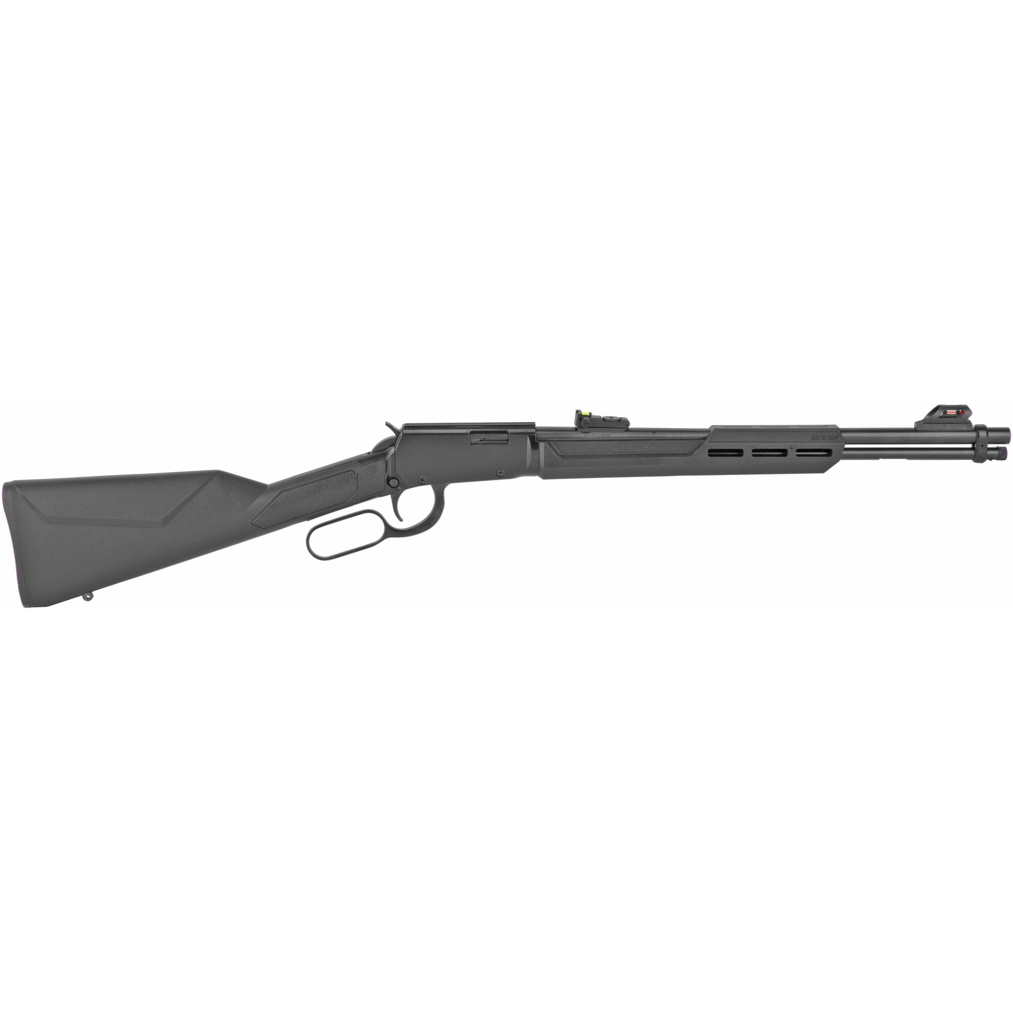 Rossi Rio Bravo Lever Action Rifle - Black | .22 LR | 18" Barrel | 15rd | Polymer Stock & Forend | Adj. Fiber Optic Sights