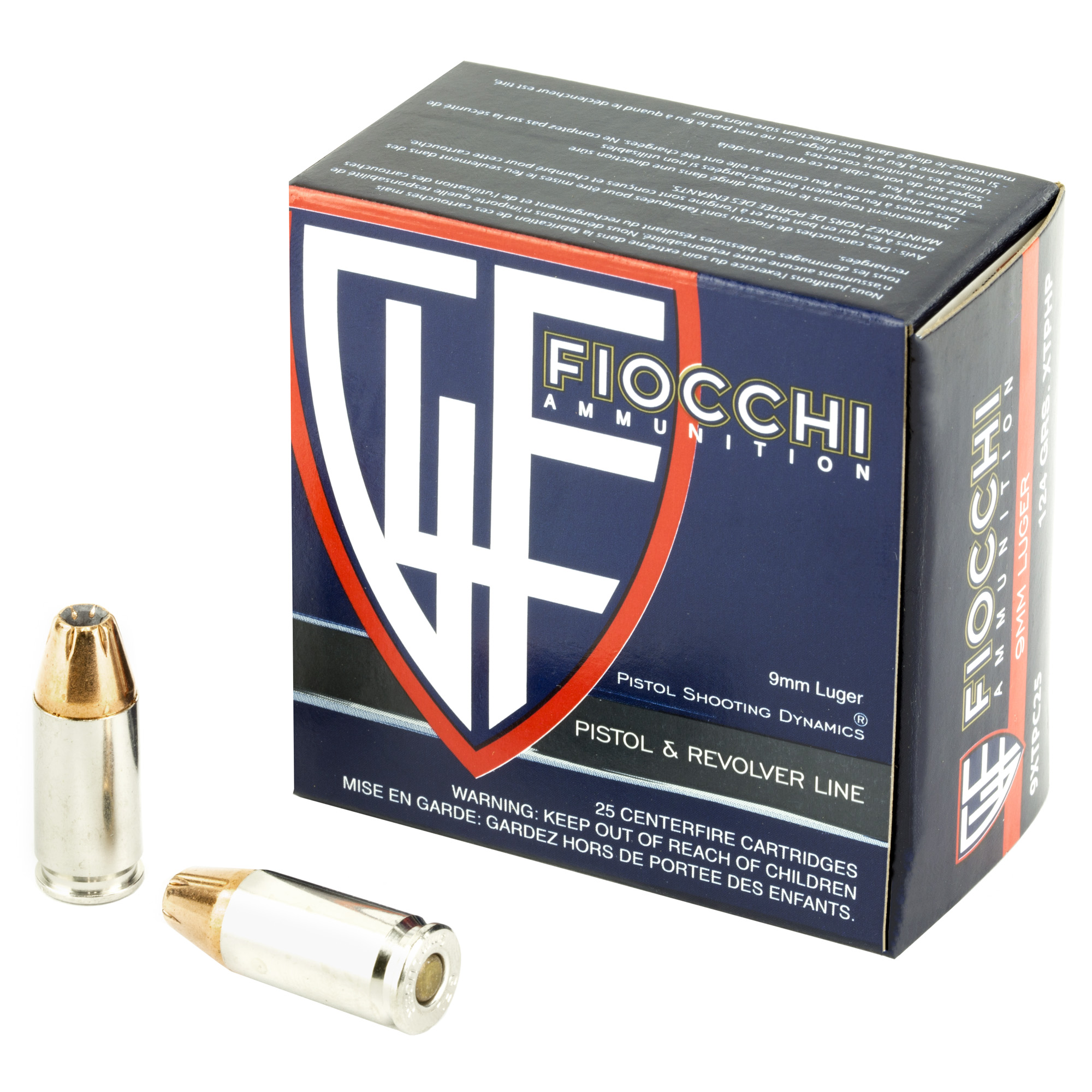 Fiocchi 9XTPC25 Hyperformance  9mmLuger 124gr Hornady XTP Hollow Point 25 Per Box/20 Case