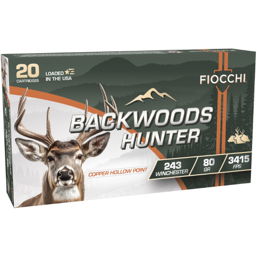 Fiocchi Backwoods Hunter 243 Winchester Copper Hollow Point 80 Grain 20 Rounds