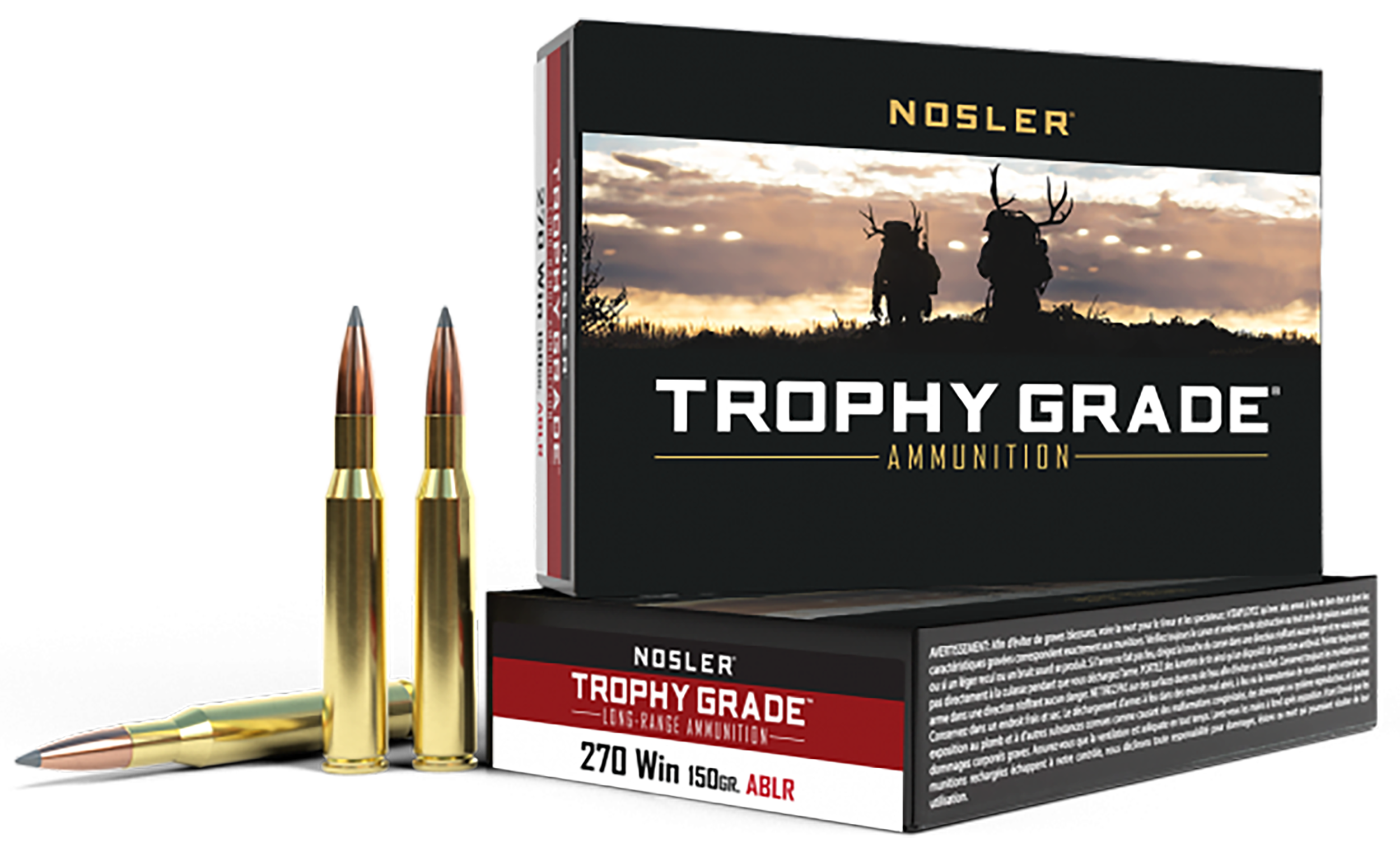 Nosler Trophy Grade Long Range 270 Winchester Spitzer Accubond 150 Grain 20 Rounds