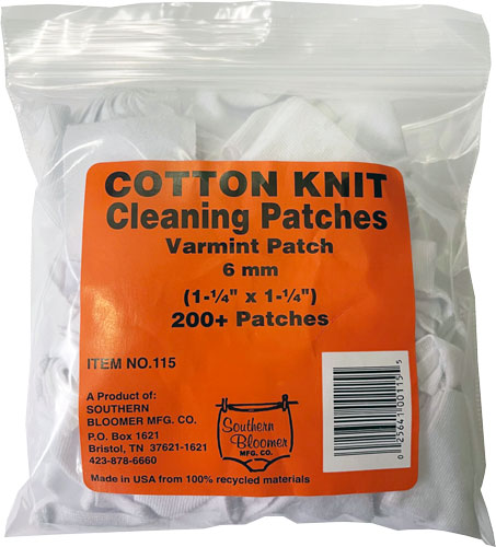Southern Bloomer 115 Cleaning Patches  6mm Cotton 200 Per Pack