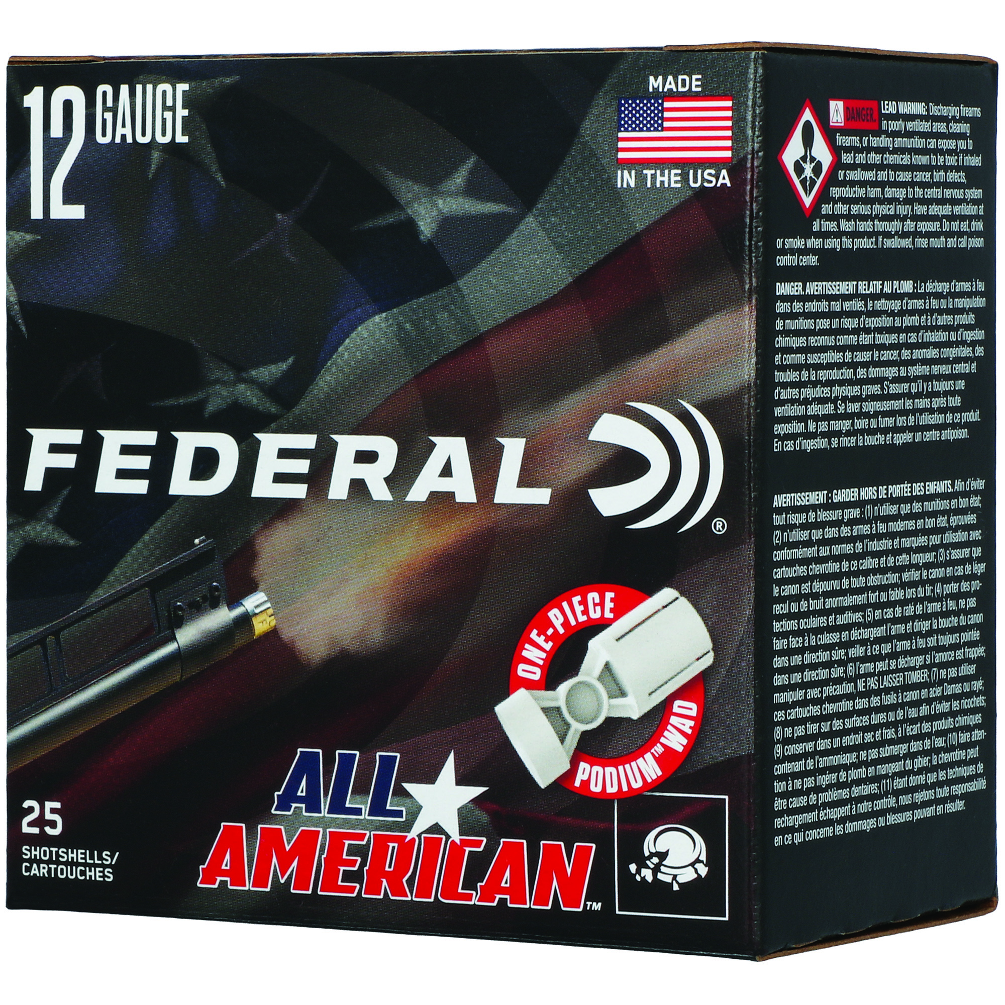 Federal All-American 12 Gauge Lead Shot 1 1/8 oz 25 Rounds