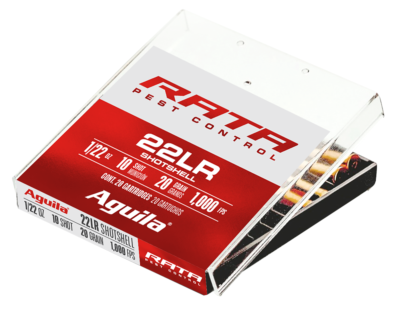 Aguila, Rata Pest Control, 22 Long Rifle, Solid Point, 20 Grain, 20 Rounds