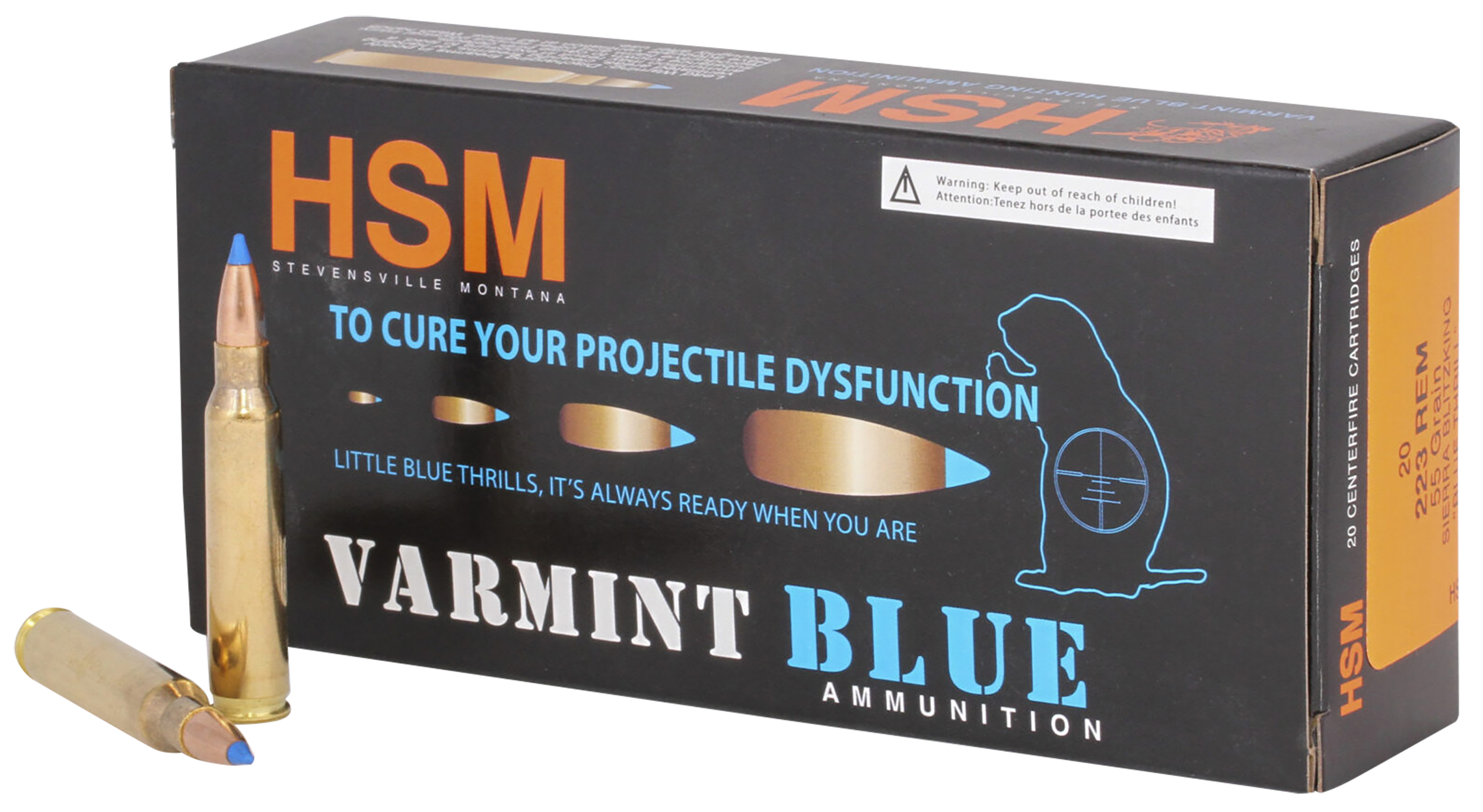 Hsm Varmint 223 Remington Sierra Blitzking 54 Grain 20 Rounds
