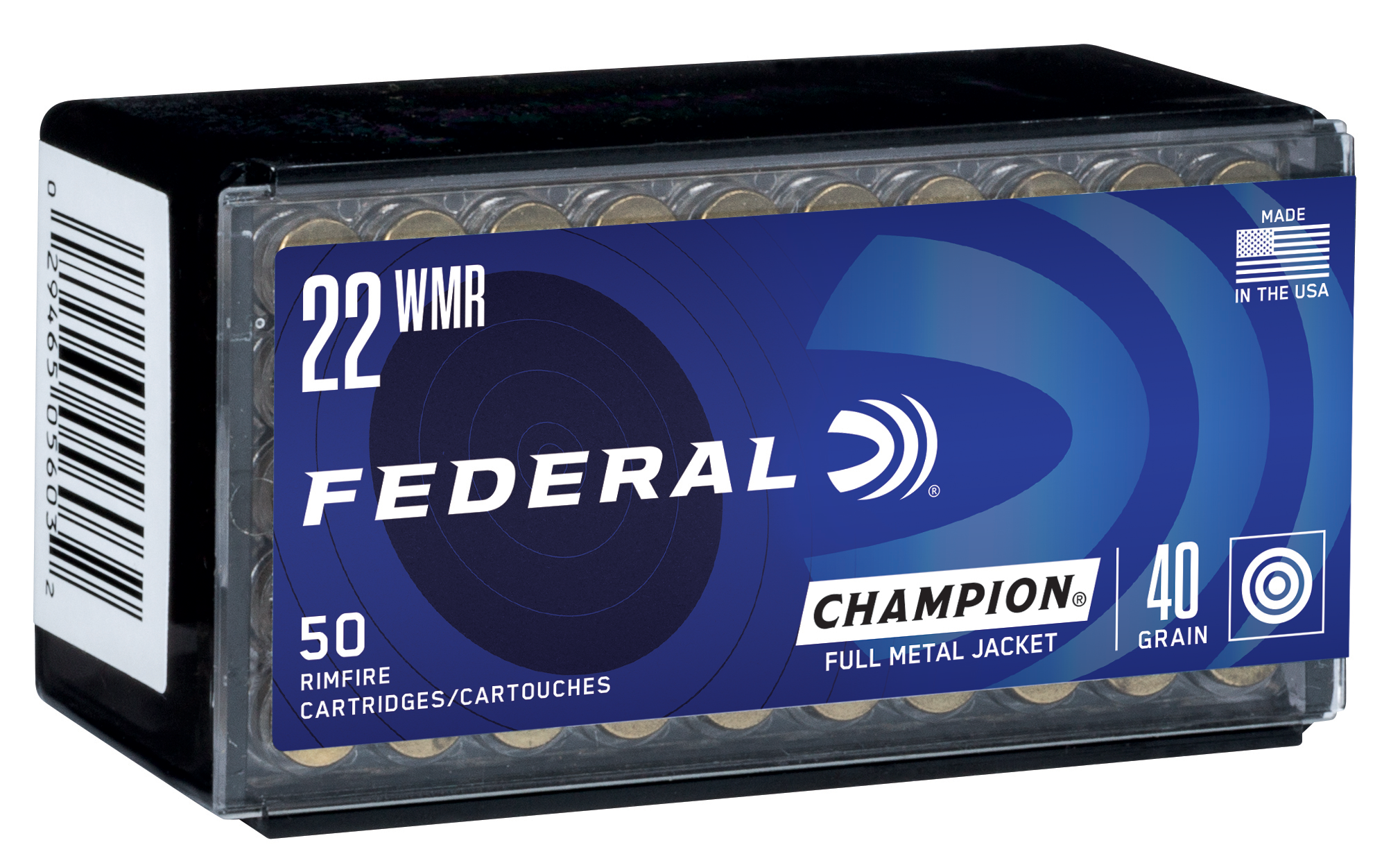 Federal, Champion, 22 Winchester Magnum, Full Metal Jacket, 40 Grain and 50 Rounds