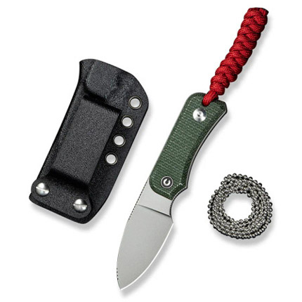 CIVIVI Baby Banter Fixed Blade Knife Green Canvas Micarta Handle