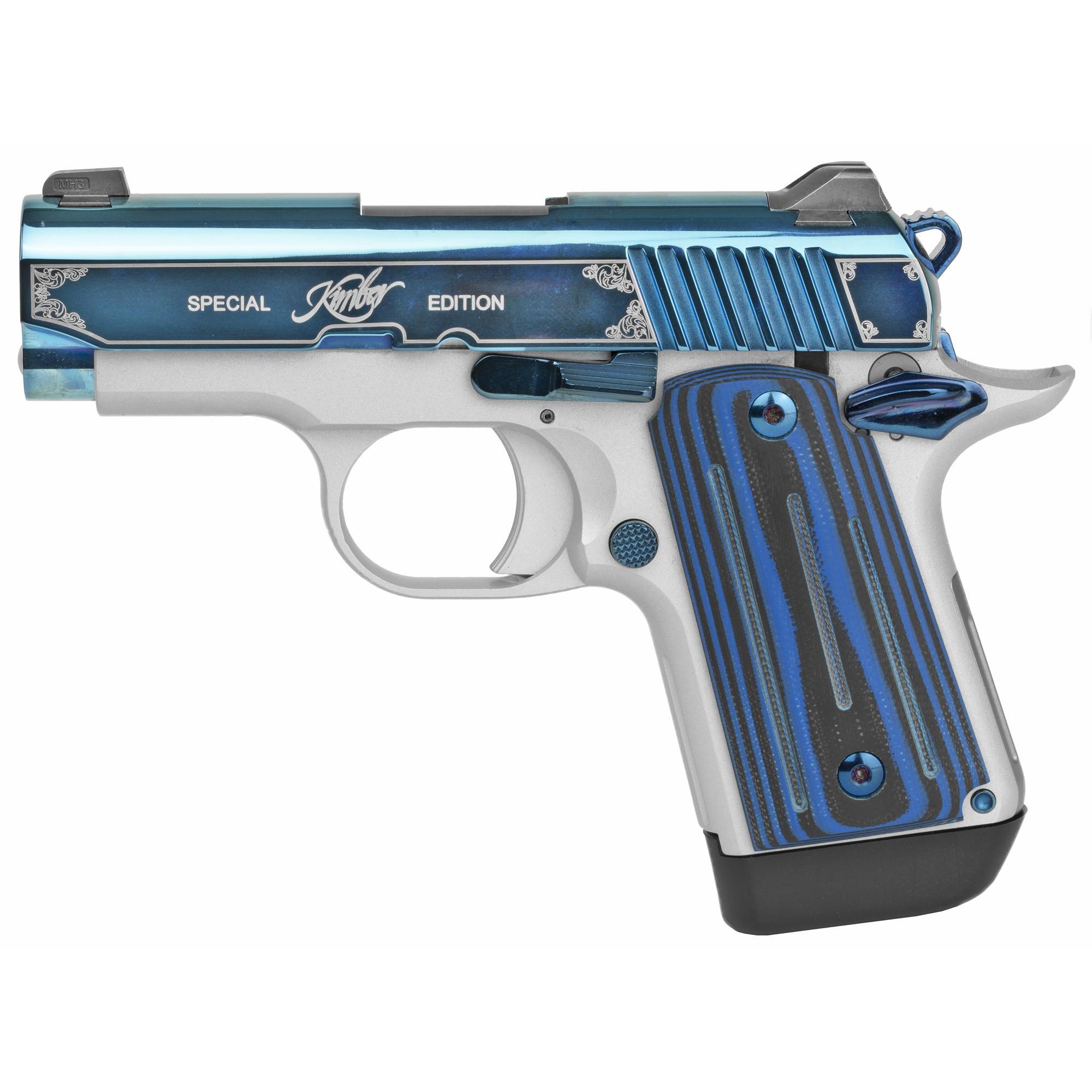 Kimber Micro 9 Sapphire Pistol 9mm 3.15 in. Bright Blue 8 rd. 669278331119-img-1