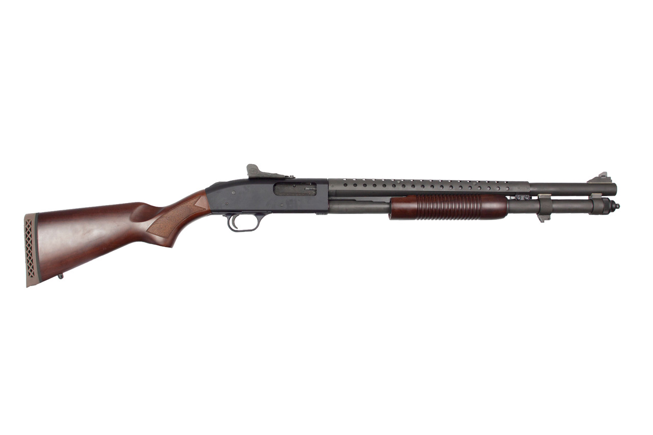 Mossberg 590A1 Retrograde 12 Gauge 20 in 8+1 Walnut Parkerized Right Hand-img-0