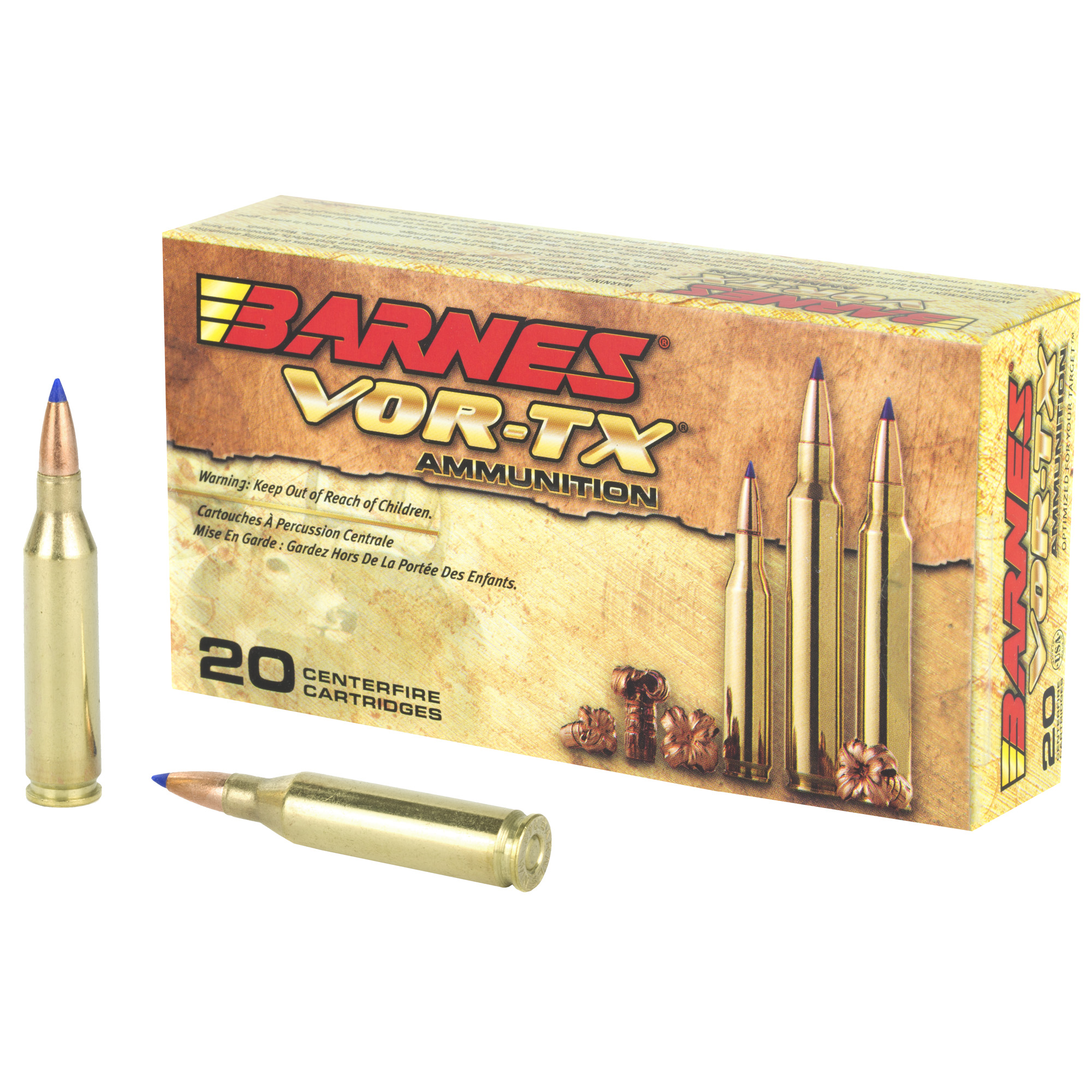Barnes VOR-TX 243 Winchester Tipped Triple Shock X 80 Grain 20 Rounds-img-0