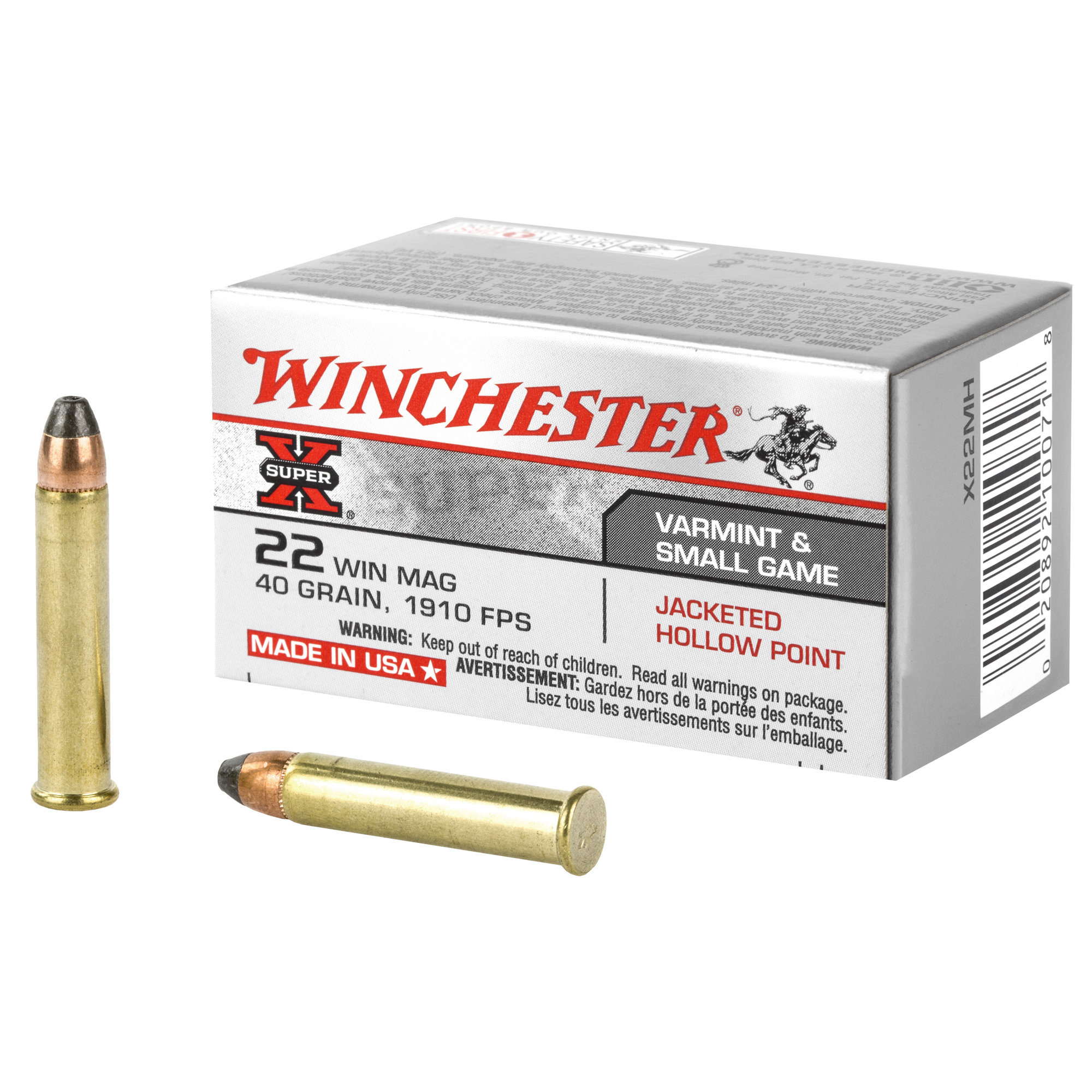 Winchester Super X 22 Magnum Rimfire Jacketed Hollow Point 40...-img-0