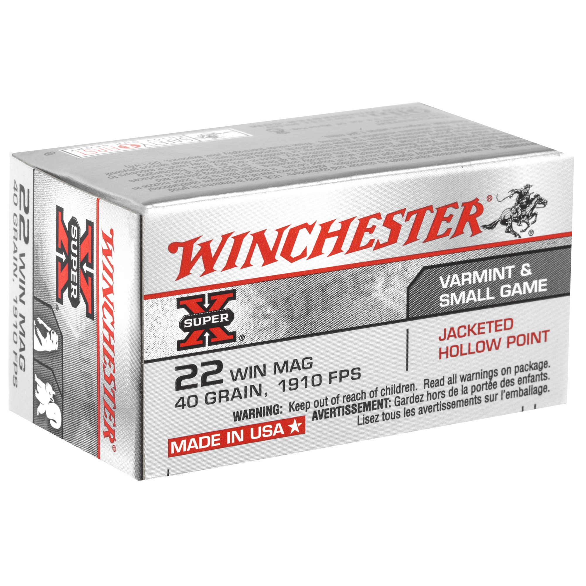 Winchester Super X 22 Magnum Rimfire Jacketed Hollow Point 40...-img-1