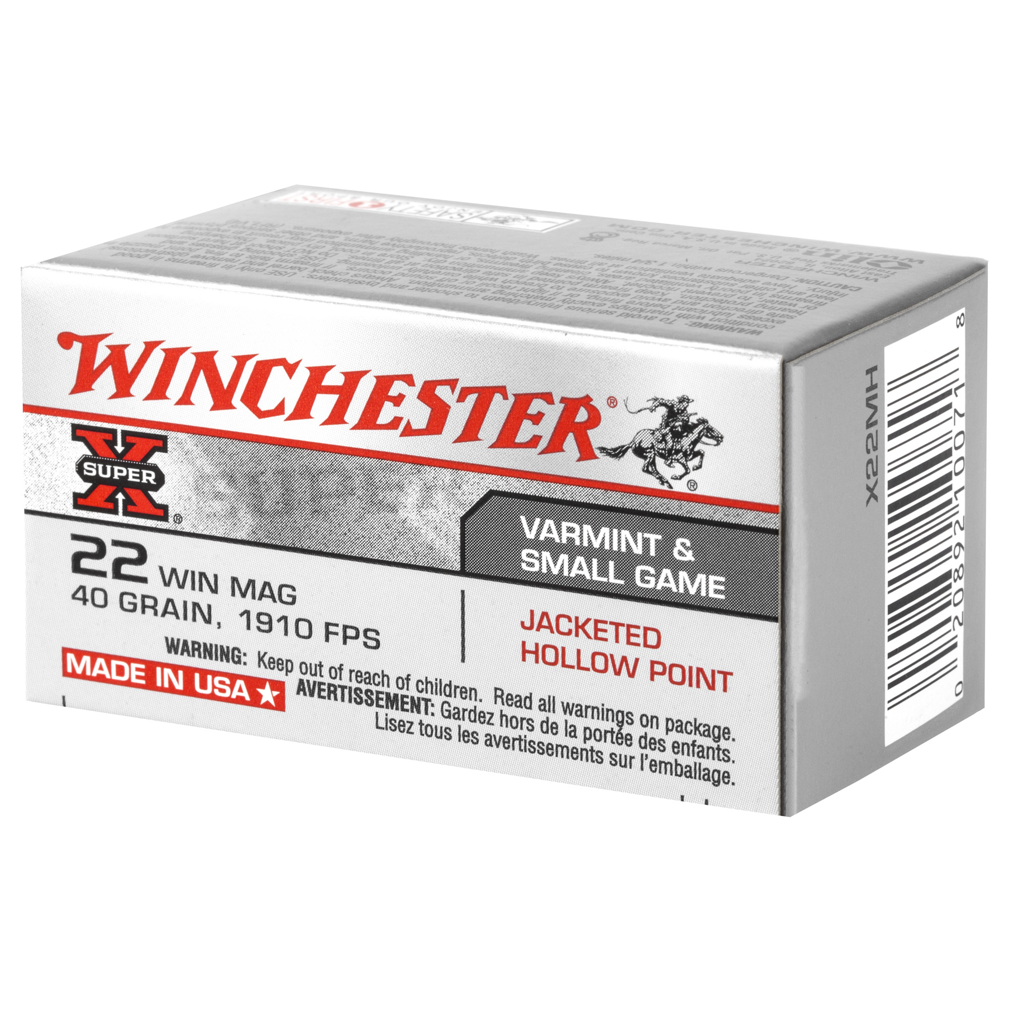 Winchester Super X 22 Magnum Rimfire Jacketed Hollow Point 40...-img-2