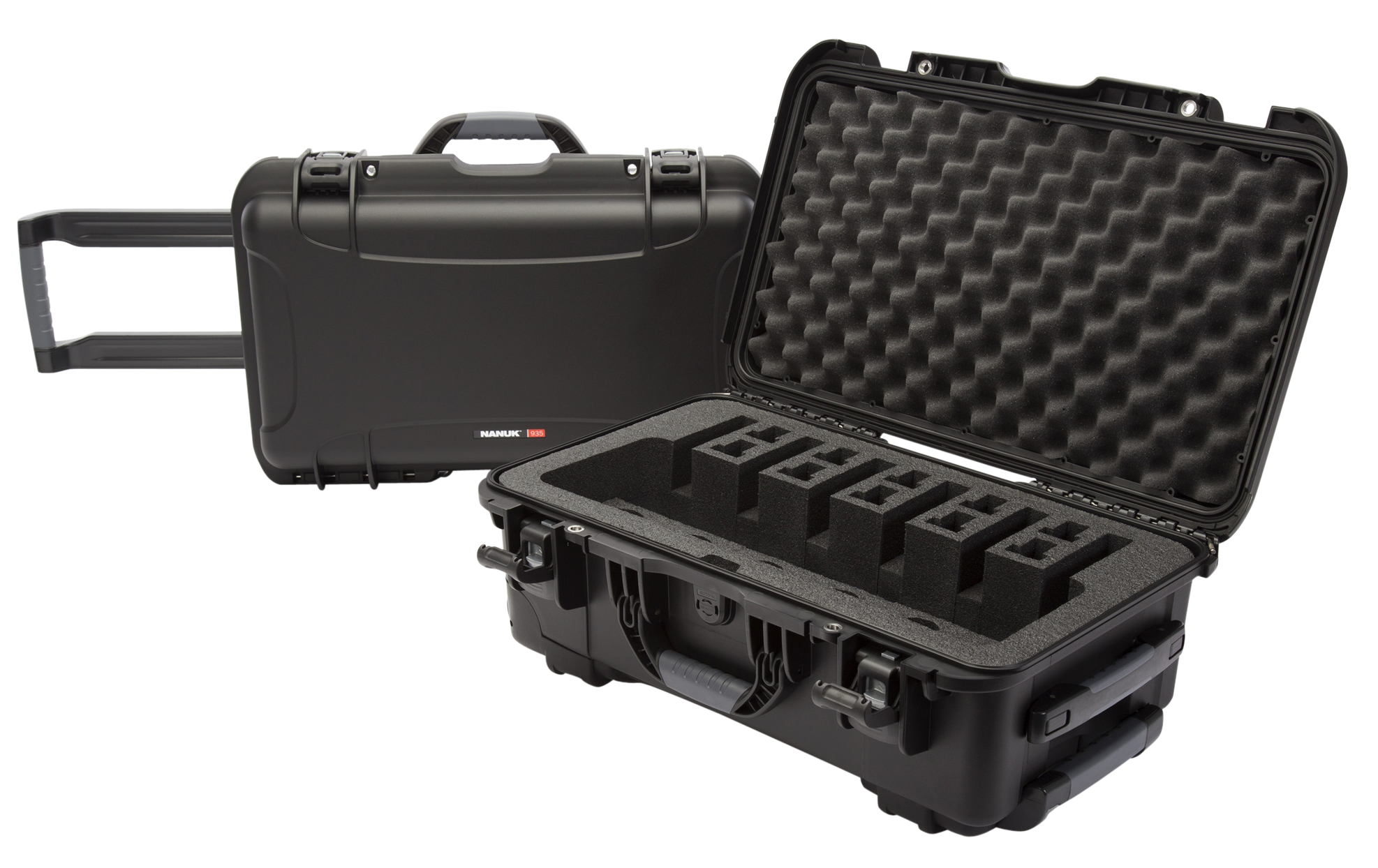 Nanuk 9356UP1 935 6 Up Pistol Case Black Polymer w ClosedCell Foam