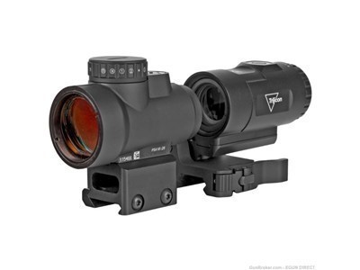 Trijicon mro hd red dot - with 3x magnifier and full co-witness mount-img-0