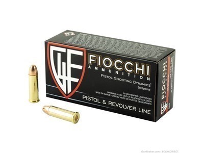 Fiocchi shooting dynamics 38 special ammo 158 grain fmj 50 rounds 38g-img-0
