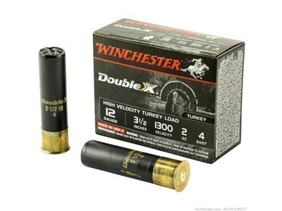 Winchester double x hi-velocity ammo 12 gauge 3.5" 4 shot 10 rounds-img-0