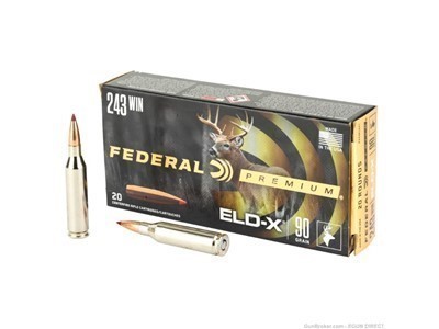 Federal p243eldx1 eld-x premium 243 win 90 gr extremely low drag-expanding-img-0