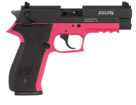 Gsg gerg2210ffp firefly  22 lr 10+1 4" black serrated slide, pink zinc a...-img-0