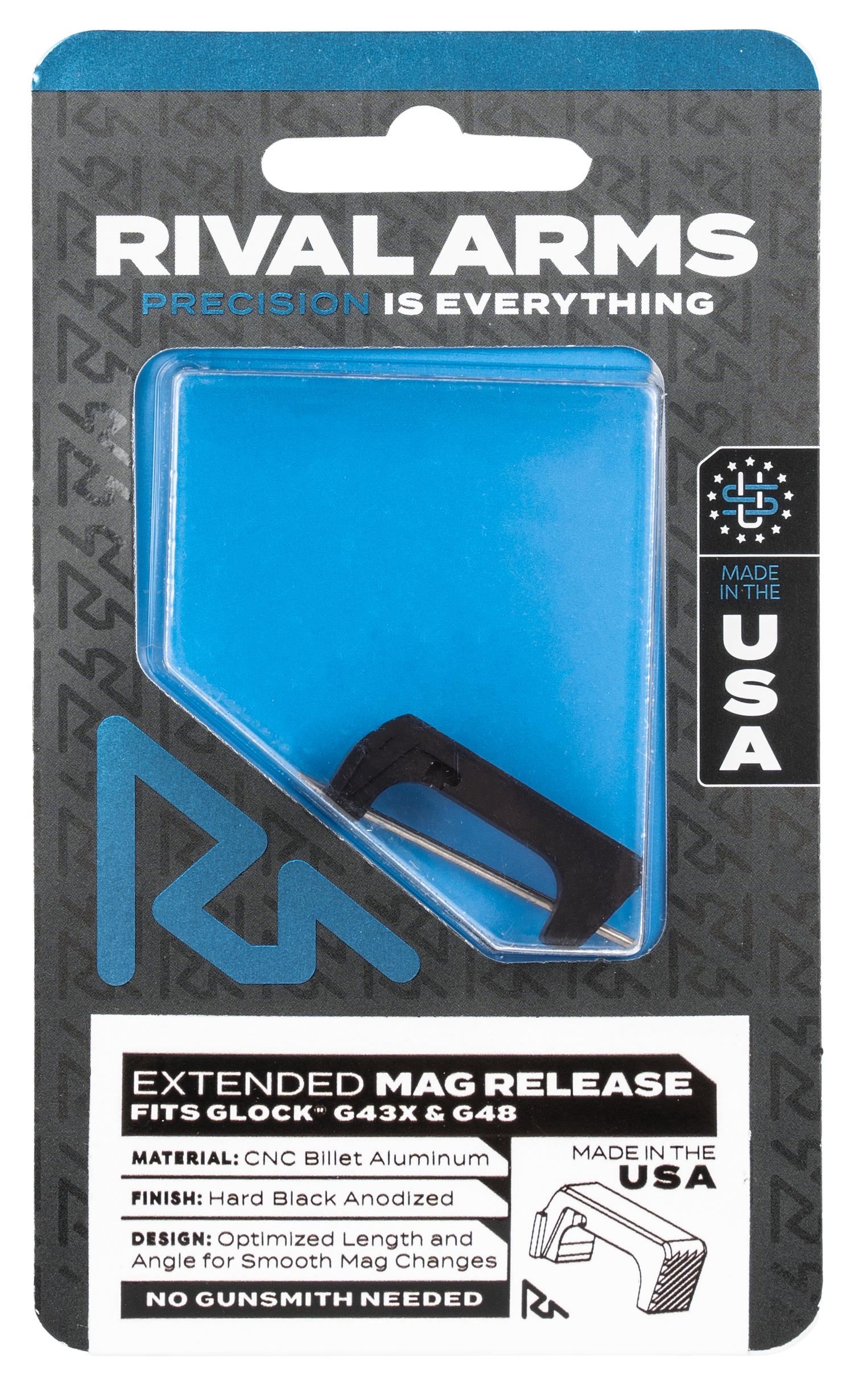 Rival arms ra72g004a magazine release  extended black anodized aluminum ...-img-0