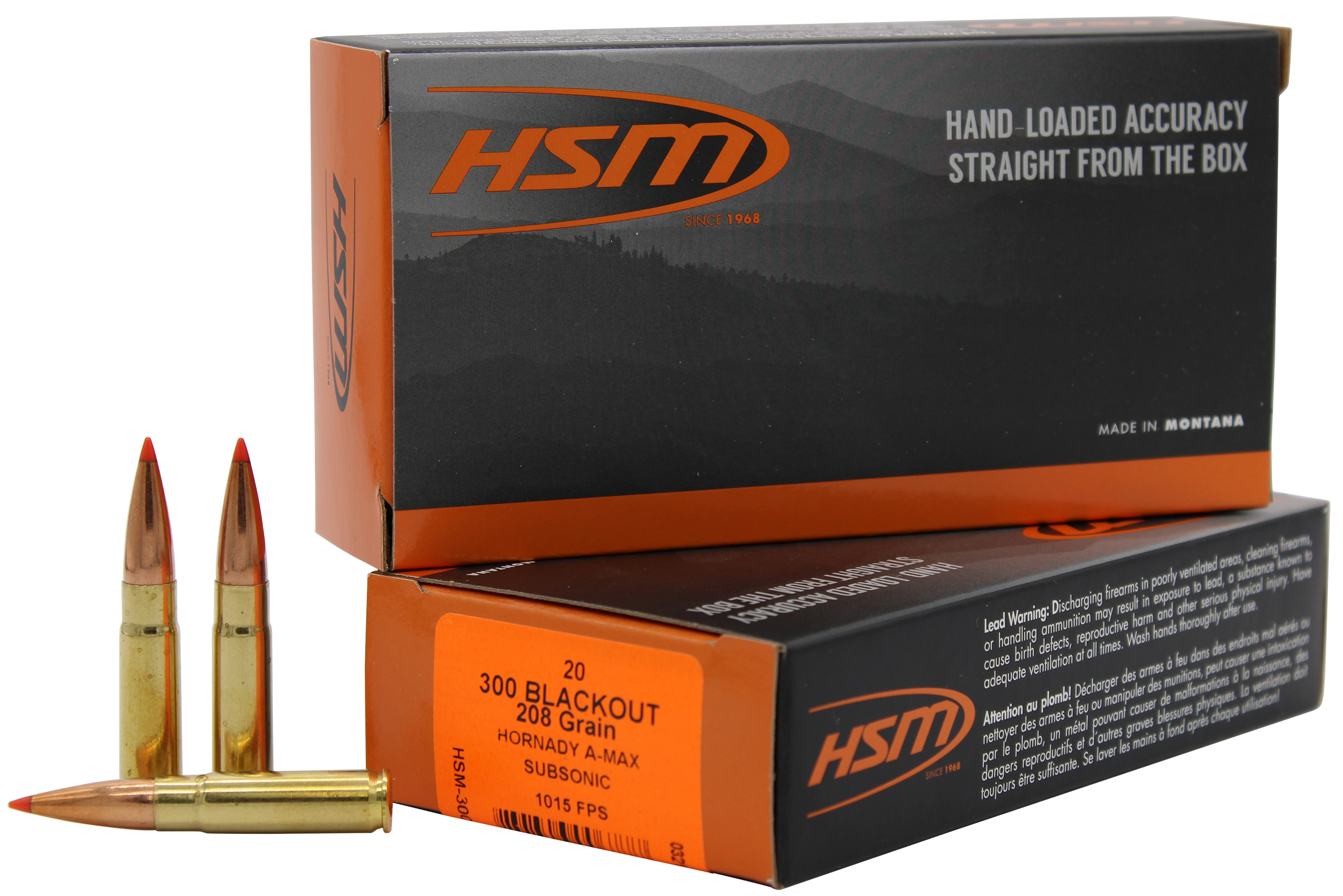 Hsm 300 blackout 300 blk 208gr hornady a max target range 20rd ammo-img-0