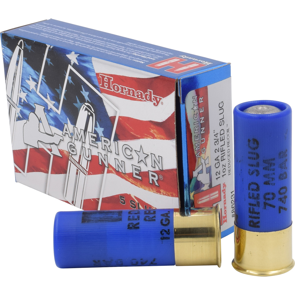 Hornady american gunner shotgun ammo 12 ga. 2.75 in. 1oz rifled slug red...-img-0