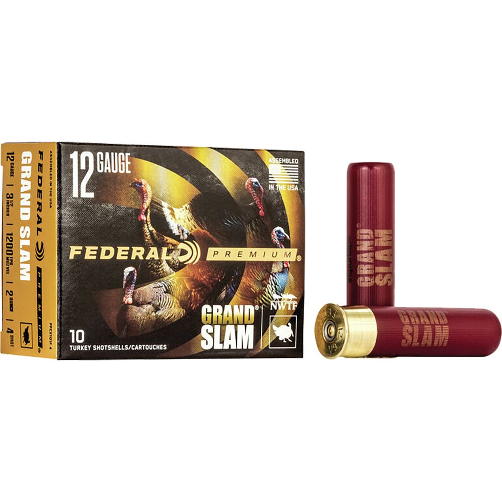 Federal premium grandslam shotgun ammo 12 ga. 3.5 in. 2 oz. 4 shot 10 rd.-img-0