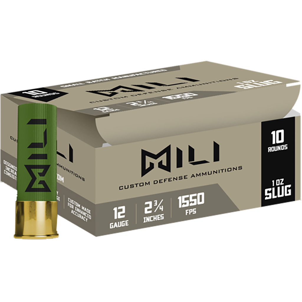 Mili self-defense shotgun loads 12 ga. 2.75 in. Rifled slug 10 rd.-img-0