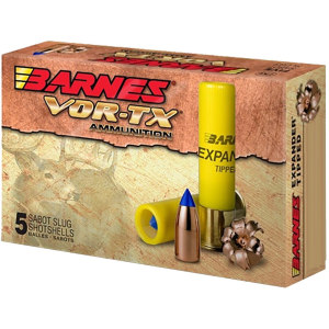 Barnes vor-tx shotgun ammo 20 ga. 3 in. 250 gr. Expander tipped slug 5 rd.-img-0