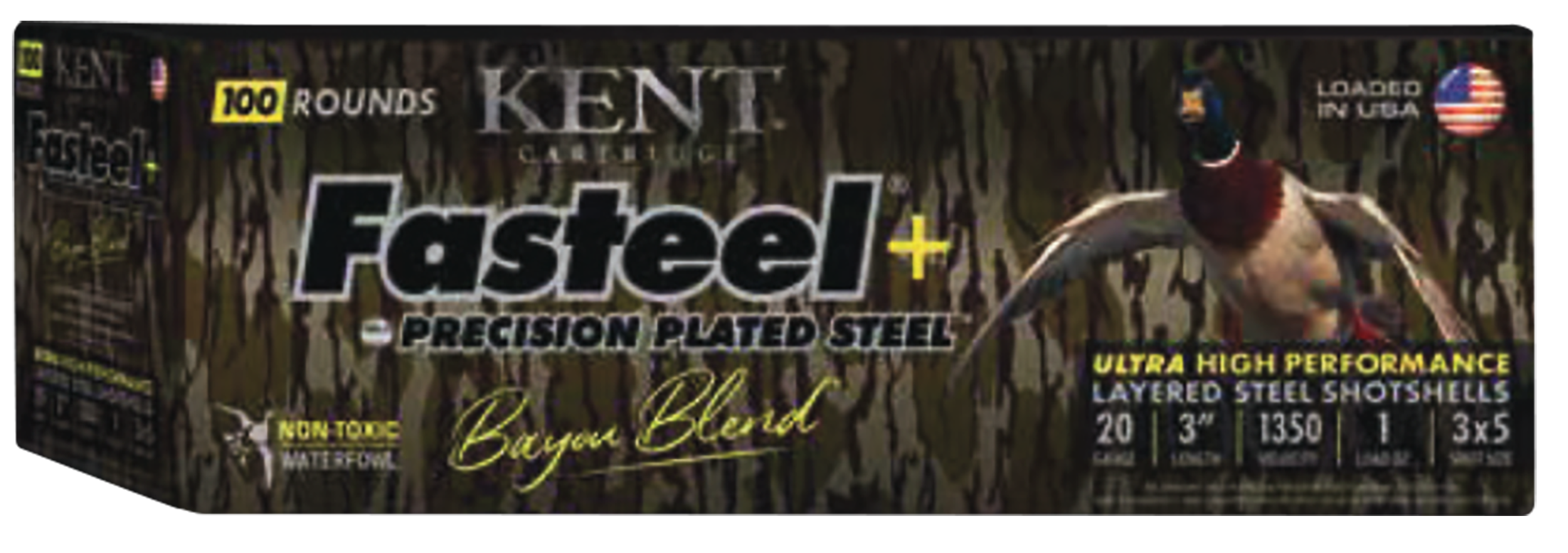 Kent cartridge fasteel + 20 gauge 3" 1 oz 3x5 shot (box) 100 rounds-img-0