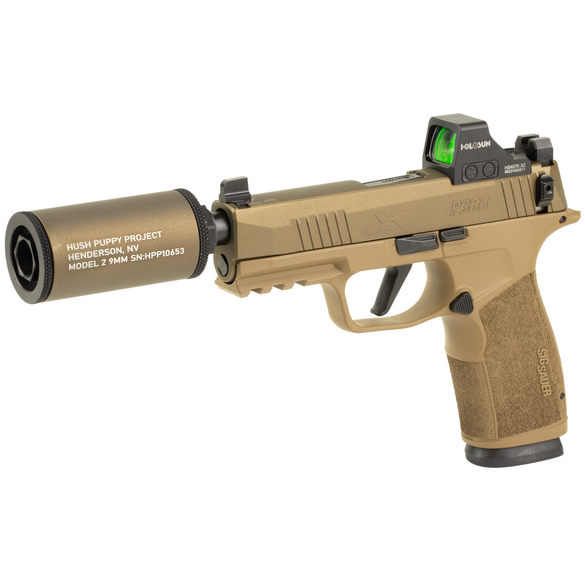 Sig Sauer P365 X-Macro w- Holosun 407K & Hush Puppy Kit, 9mm, 4.30" Thre...-img-2