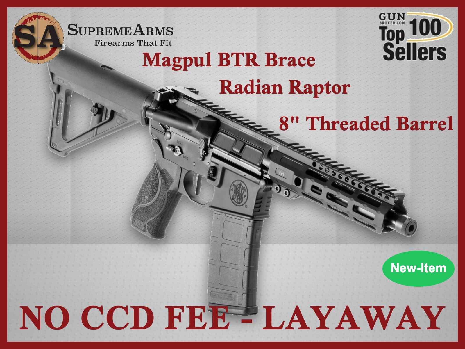 Smith & Wesson M&P15 Axe 300 Blackout Pistol 14604|022188903577-img-0