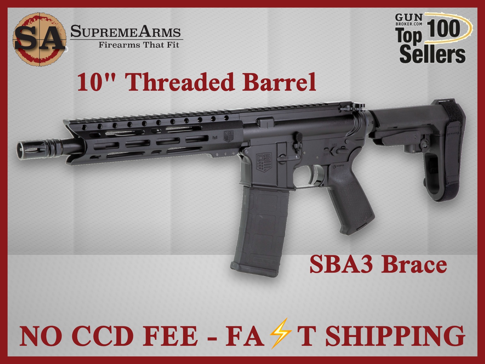 Diamondback DB15 Carbon 556 AR Pistol DB1916K001|810035754737-img-0