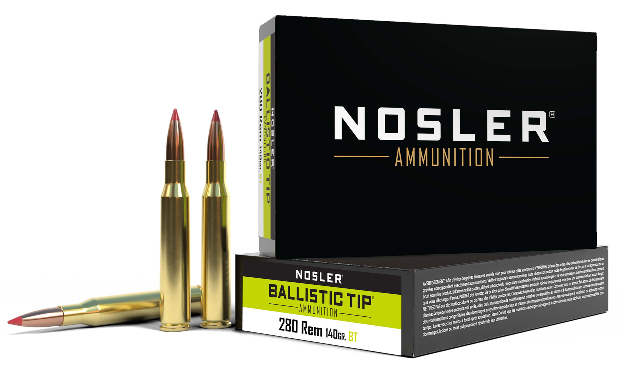 Nosler .280 remington ammo 140gr bt ammunition - 20 rounds-img-0