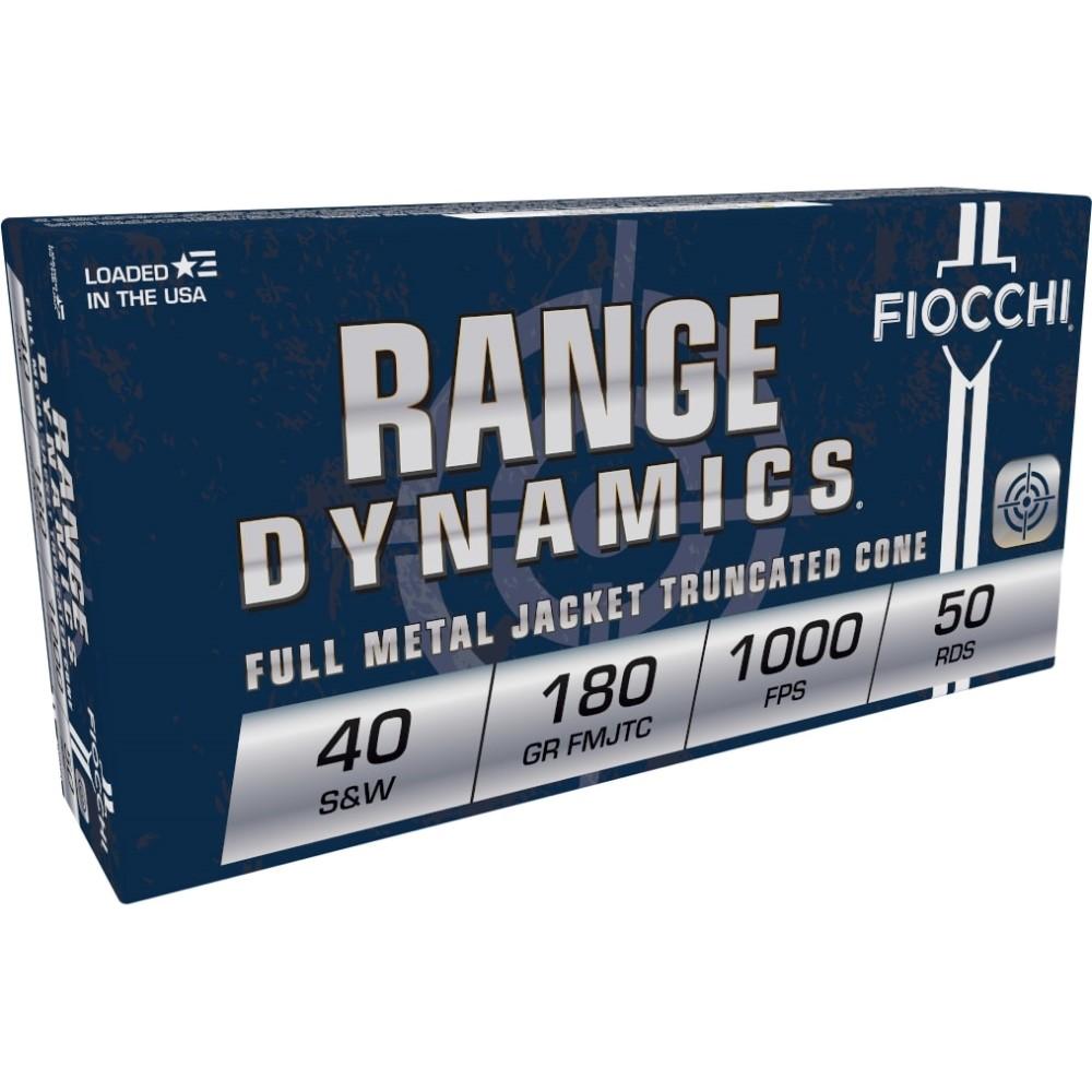 Fiocchi Range Dynamics Handgun Ammunition .40 S&W 180 gr FMJ 1000 fps 50-ct-img-0