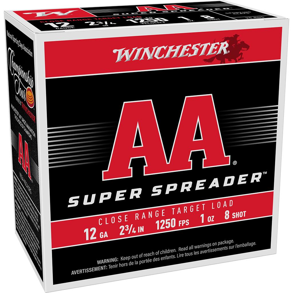 Winchester aa super spreader shotshells 12ga 2-3-4" 1oz 1250 fps 25-ct-img-0