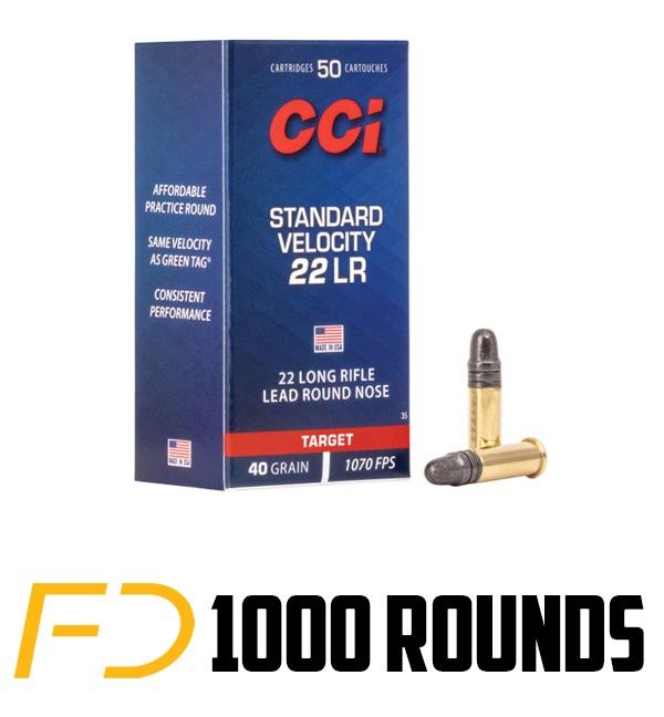 CCI Standard Velocity .22 LR 40gr LRN 1000 Rounds - Rifle Ammunition at ...