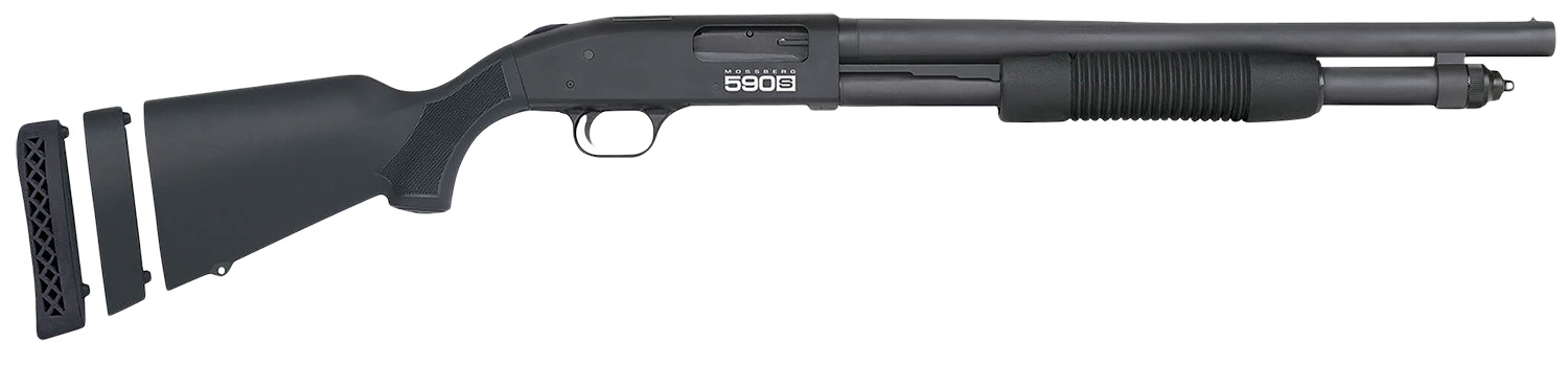 Mossberg 51607 590s compact 12 gauge pump 3" 5+1 18.50" matte blued stee...-img-0