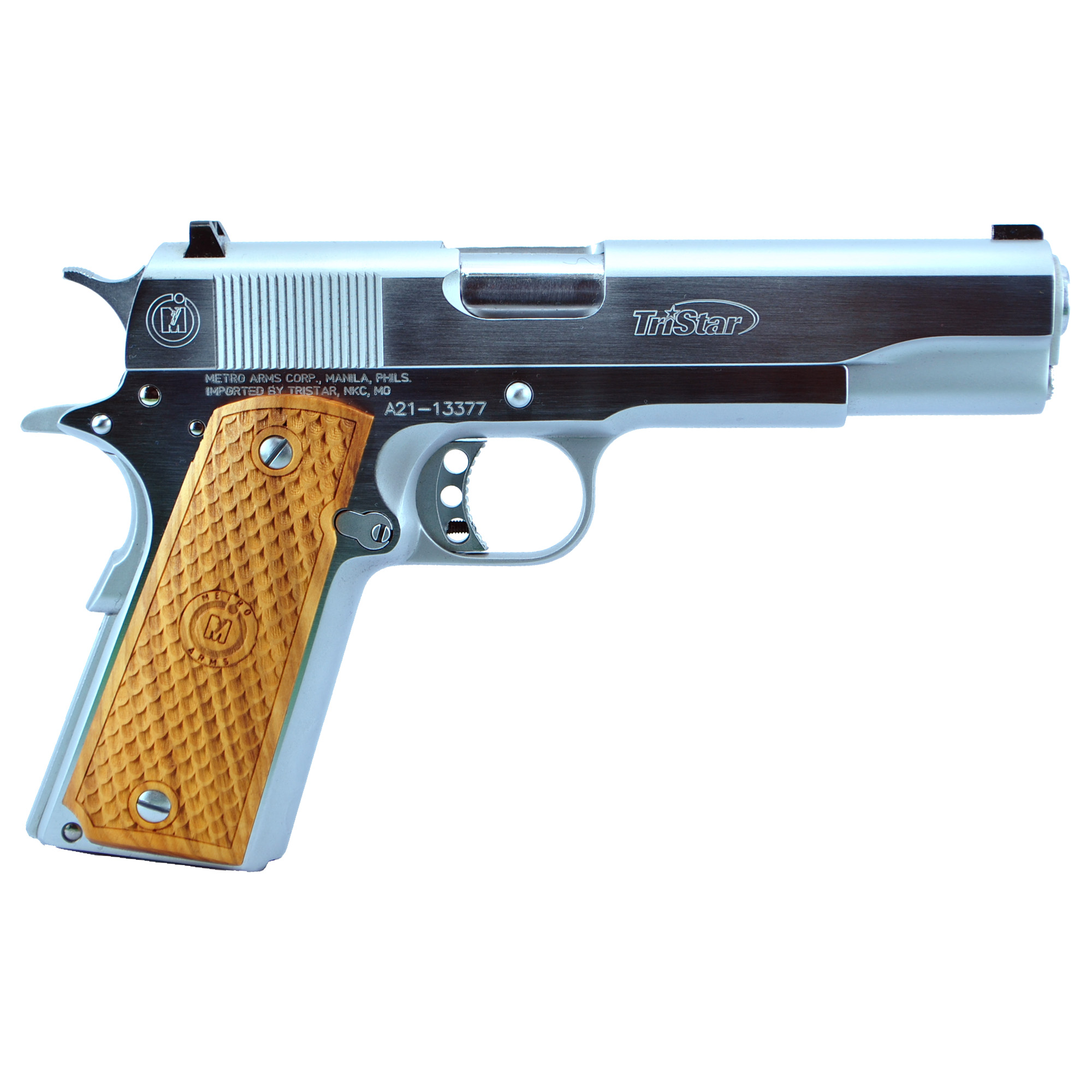 Tristar American Classic Gov't 1911 9mm 5" Chromewood Semi Auto