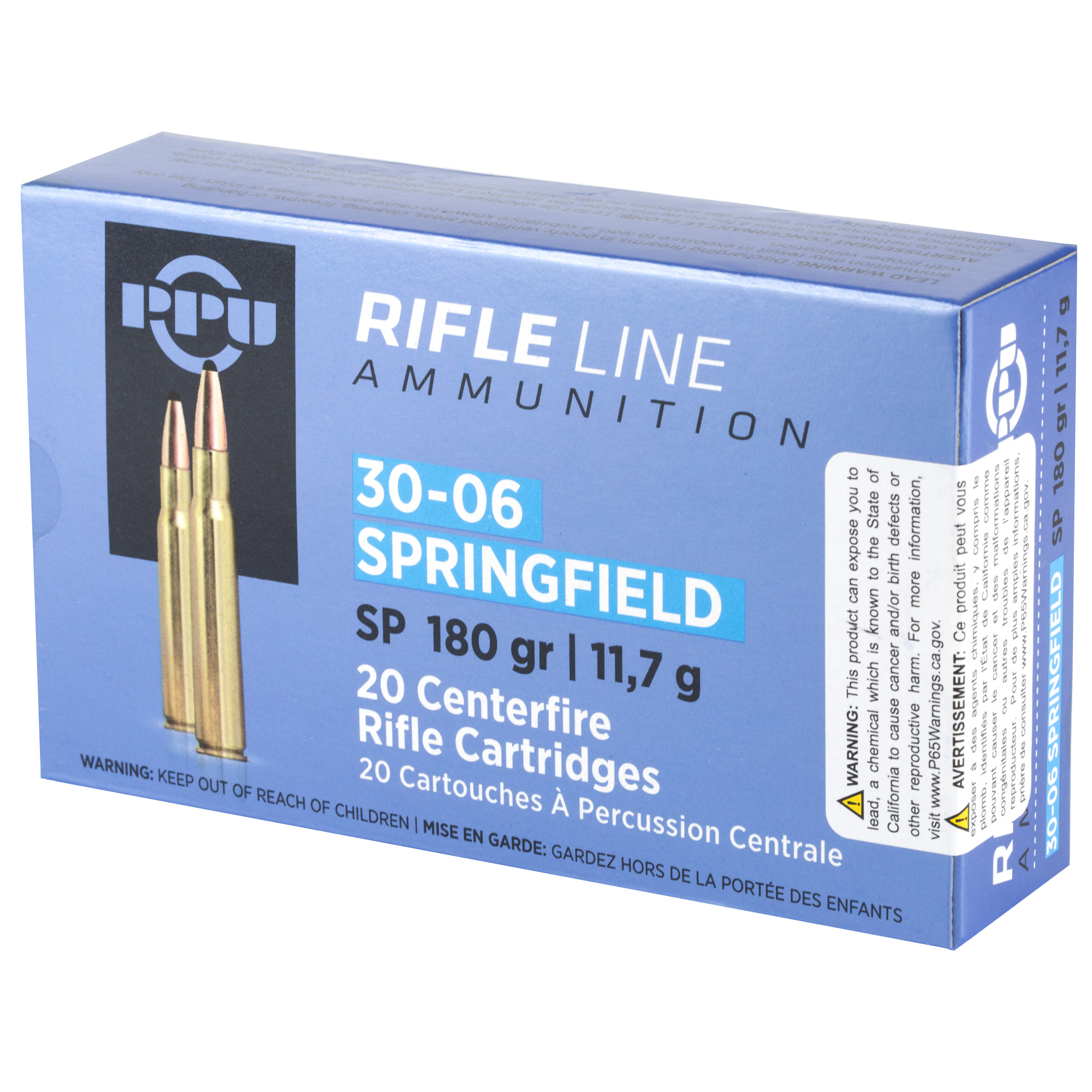 Ppu standard rifle .3006 springfield 180gr sp 20 rounds [mpn: pp30063 ...