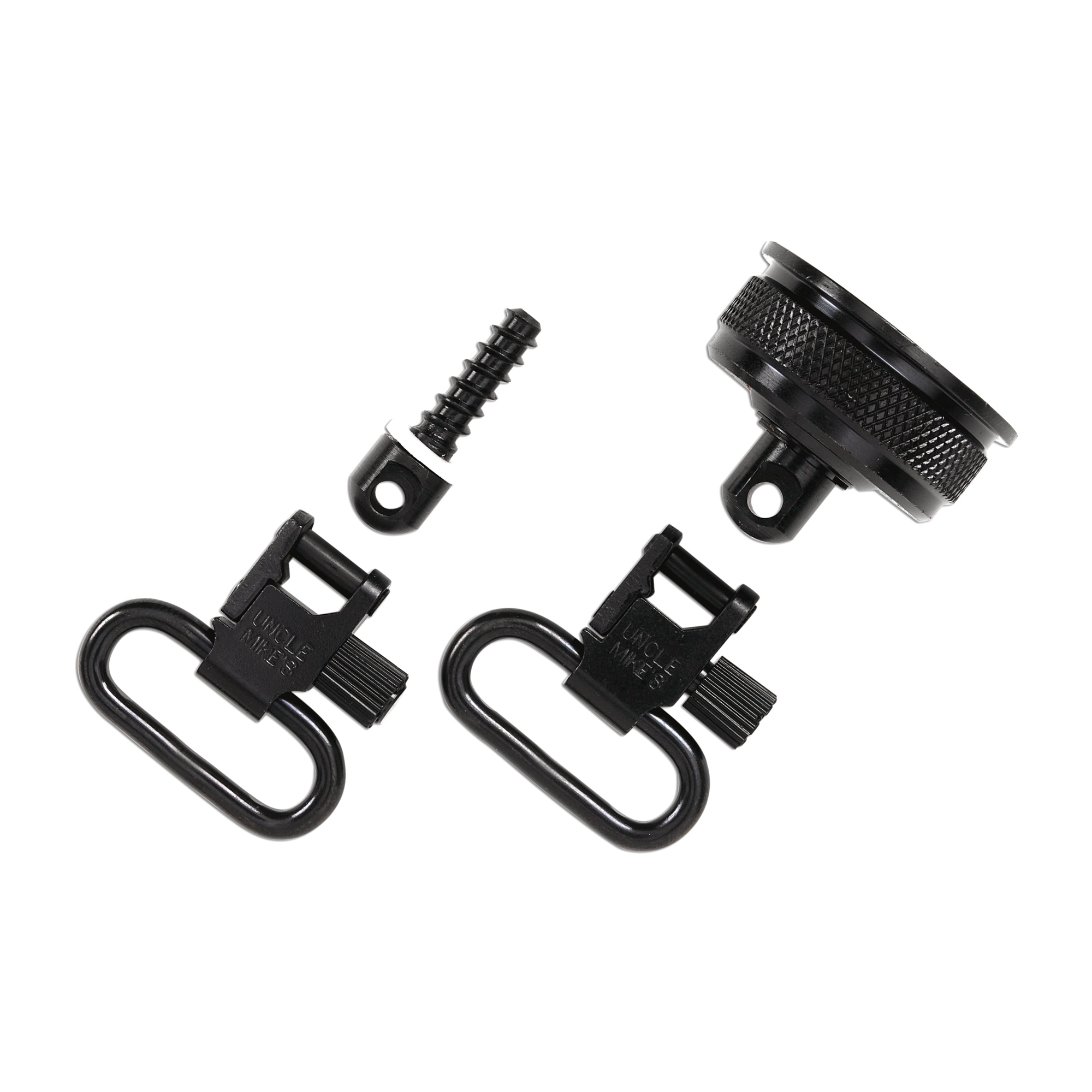 Uncle mikes swivels qd rem 870 1in ext ratchet cap set blued-img-0
