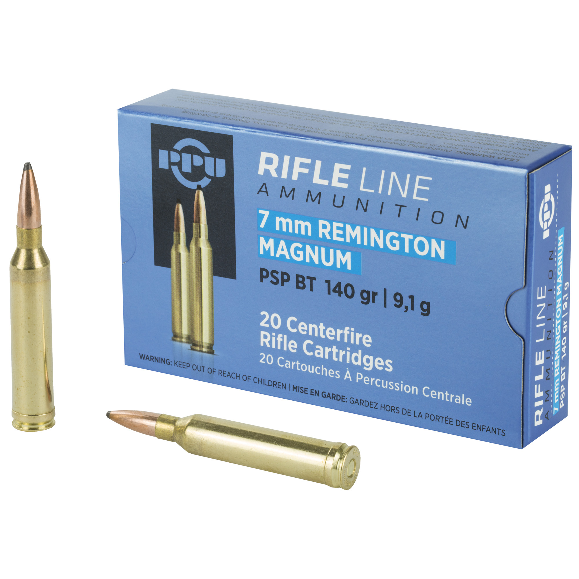 PPU Standard Rifle 7MM REM MAG 140gr PSP 20 Rounds [MPN PP7RM1