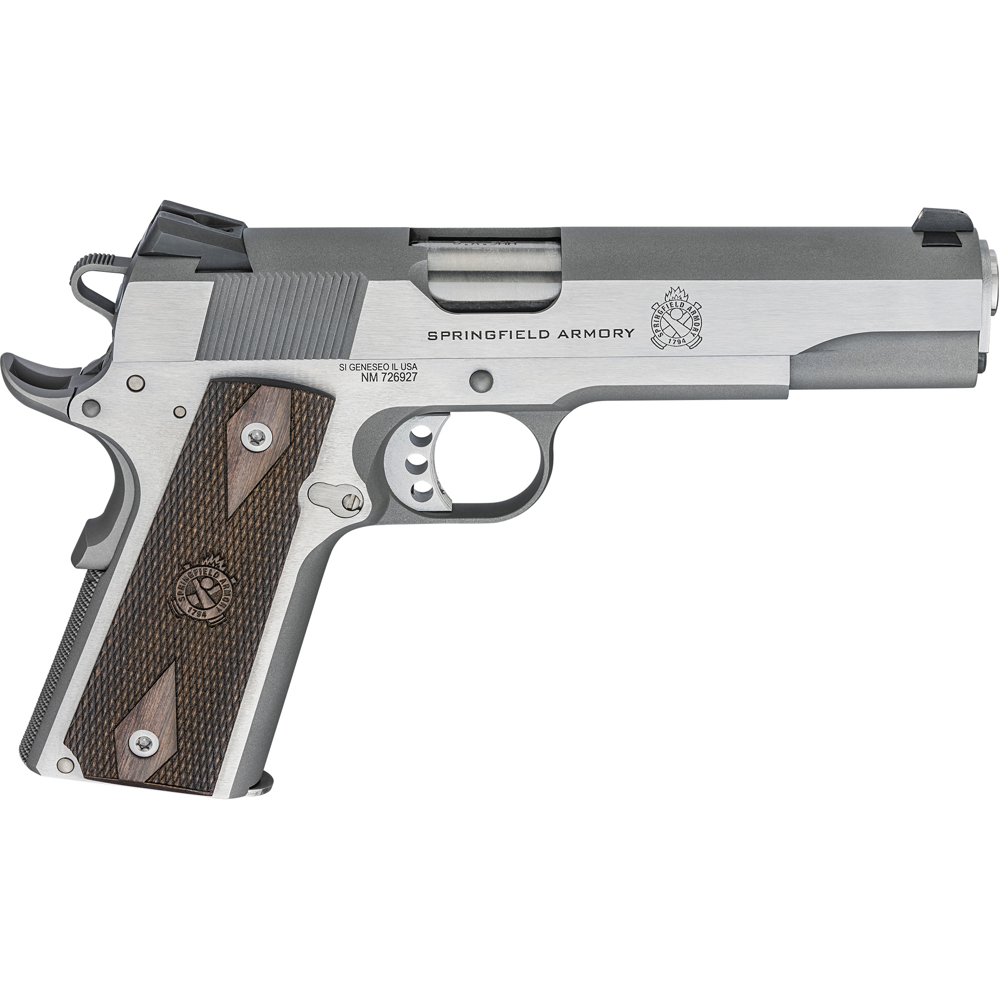 Springfield garrison 1911 9mm 5" barrel 9rounds combat sights wood grips...-img-1