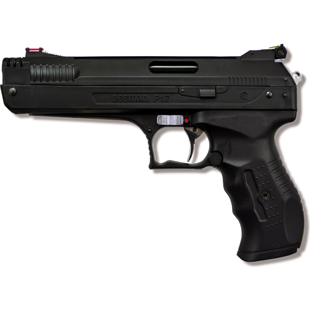 Beeman 2004 P17 Deluxe Air 177 Pellet 4.50" Polymer Frame Frame Black Finger Grooved Rubber Grips