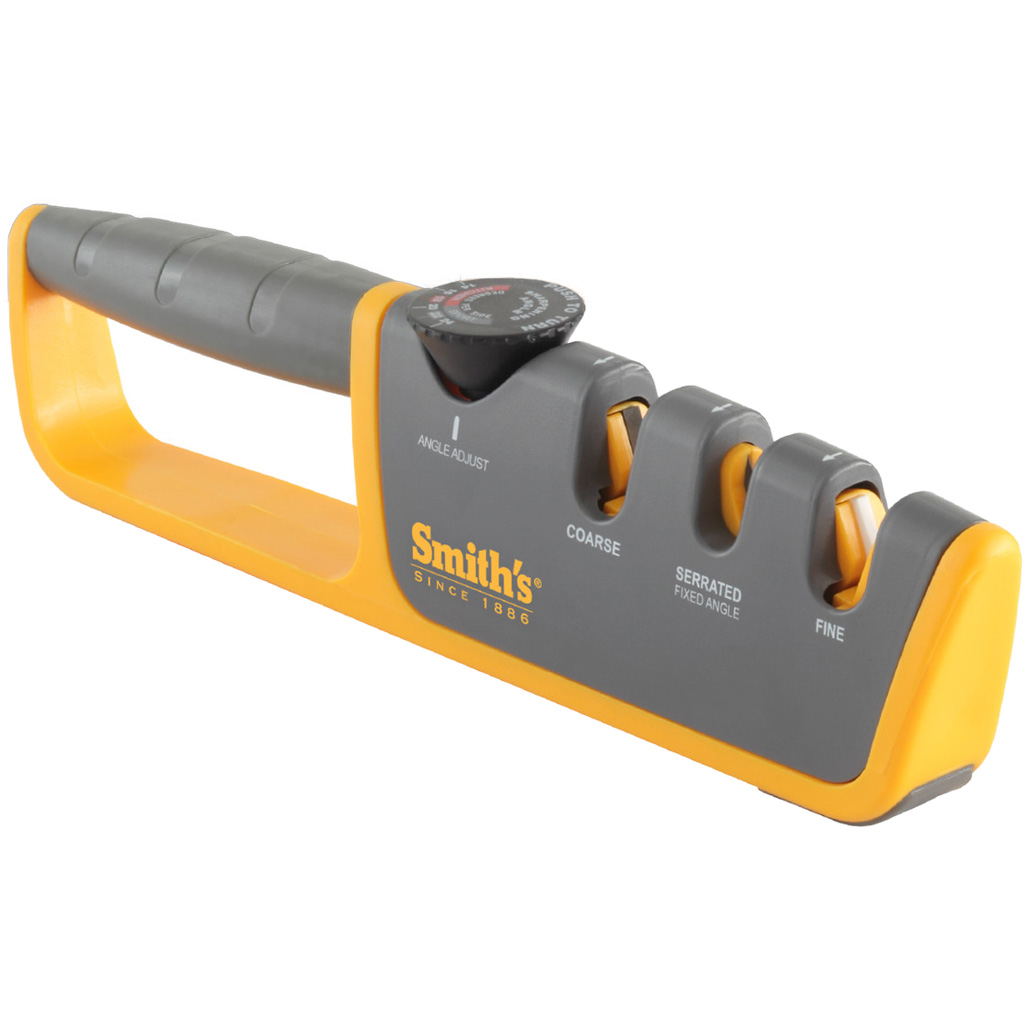 Smith's Adjustable Angle Pull-Thru Knife Sharpener for Straight Edge Knives - Coarse or Fine